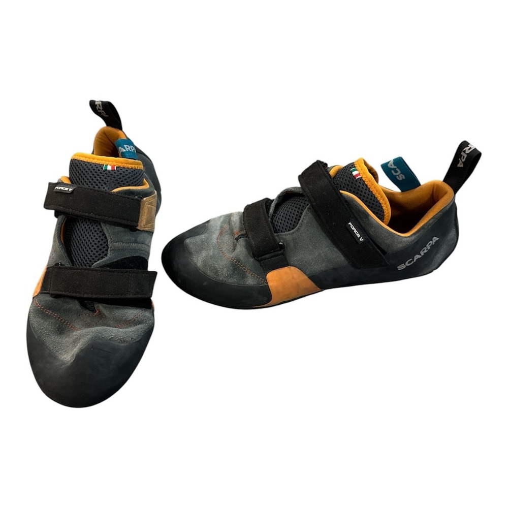 Scarpa Force V Rock Climbing Shoes Mangrove Papaya Orange Gray Men Sz 10 US